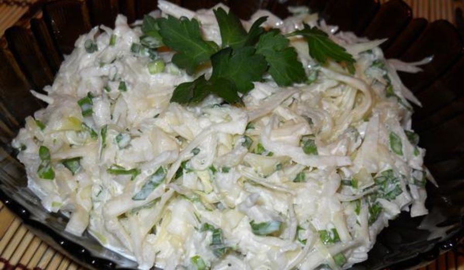 Рецепт салат из редьки и свежей капусты