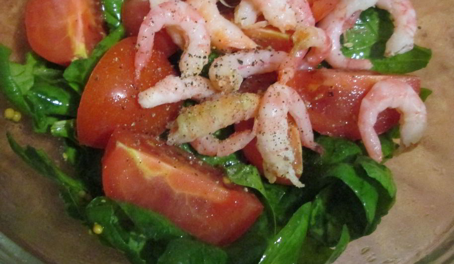 Рецепт салат из шпината и креветок