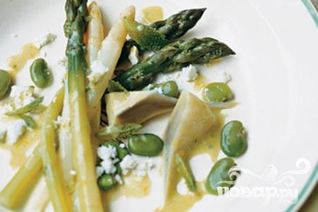 Салат из спаржи, артишоков и фасоли