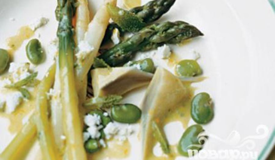 Рецепт салат из спаржи, артишоков и фасоли