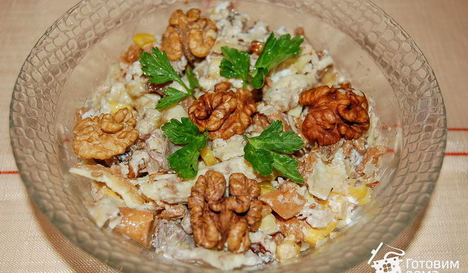 Рецепт салат из языка с яичными блинчиками