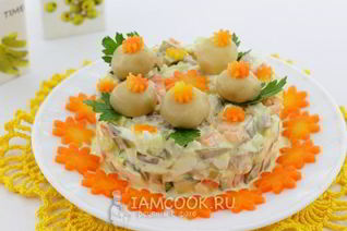 Салат Лесная поляна с грибами