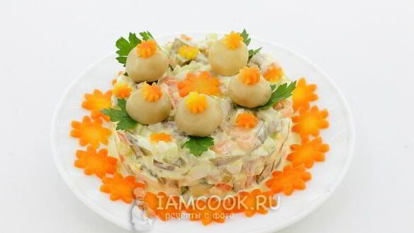 ШАГ 9. салат лесная поляна с грибами