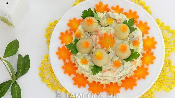 ШАГ 10. салат лесная поляна с грибами