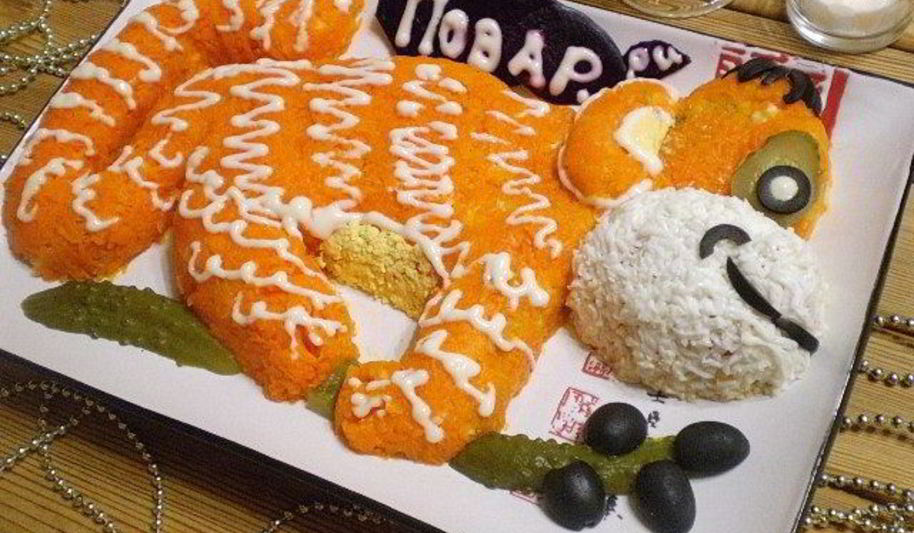 Рецепт салат обезьянка с рисом и курицей