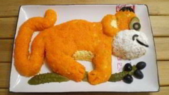 ШАГ 9. салат обезьянка с рисом и курицей