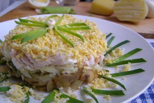 Салат грибы под шубой