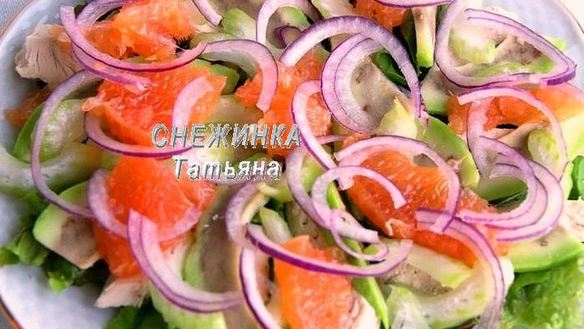ШАГ 5. салат с авокадо, курицей, сельдереем и грейпфрутом