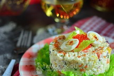 Салат с креветками и апельсином