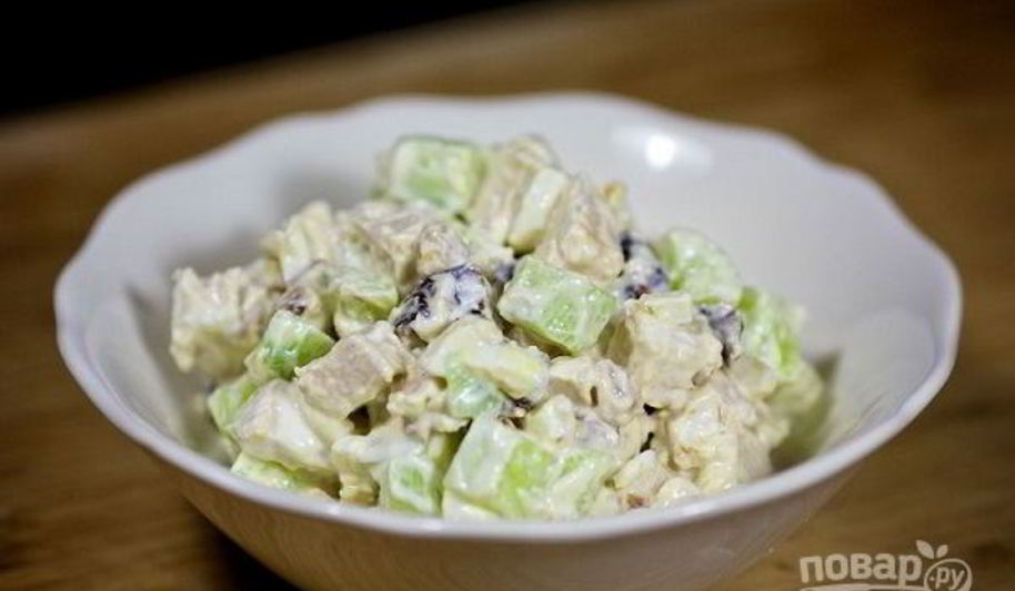 Рецепт салат с куриным филе и огурцами