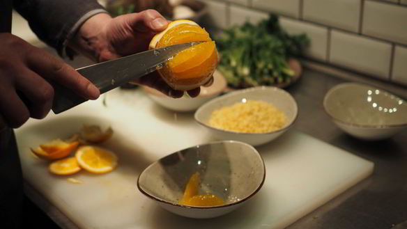 ШАГ 4. салат с печеной тыквой и булгуром