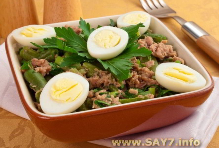 Салат с тунцом и стручковой фасолью