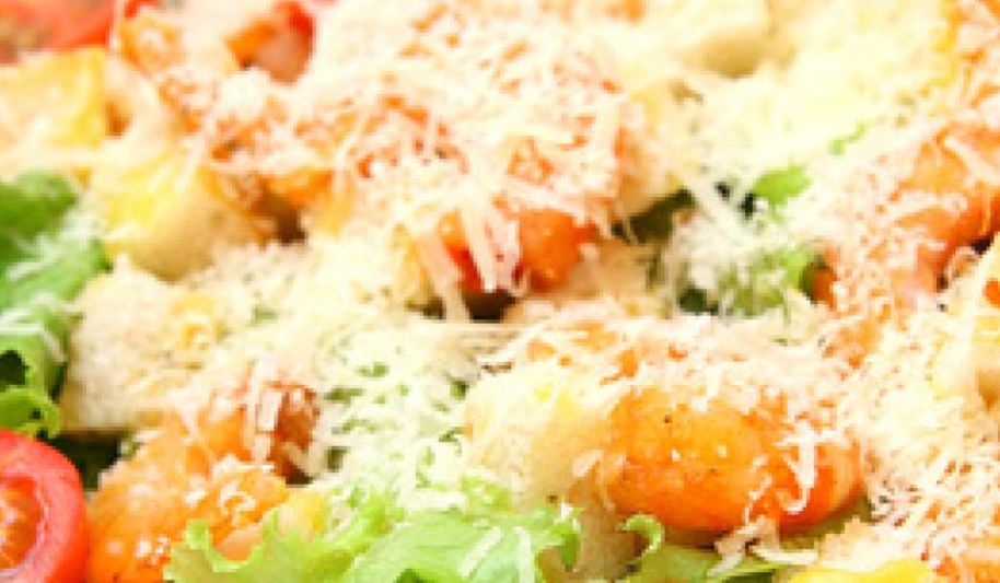 Рецепт салат цезарь с креветками