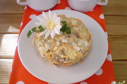 Вкусный салат с корейской морковкой