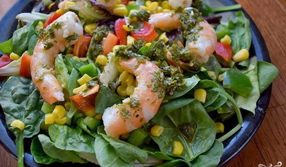 Рецепт зеленый салат с креветками