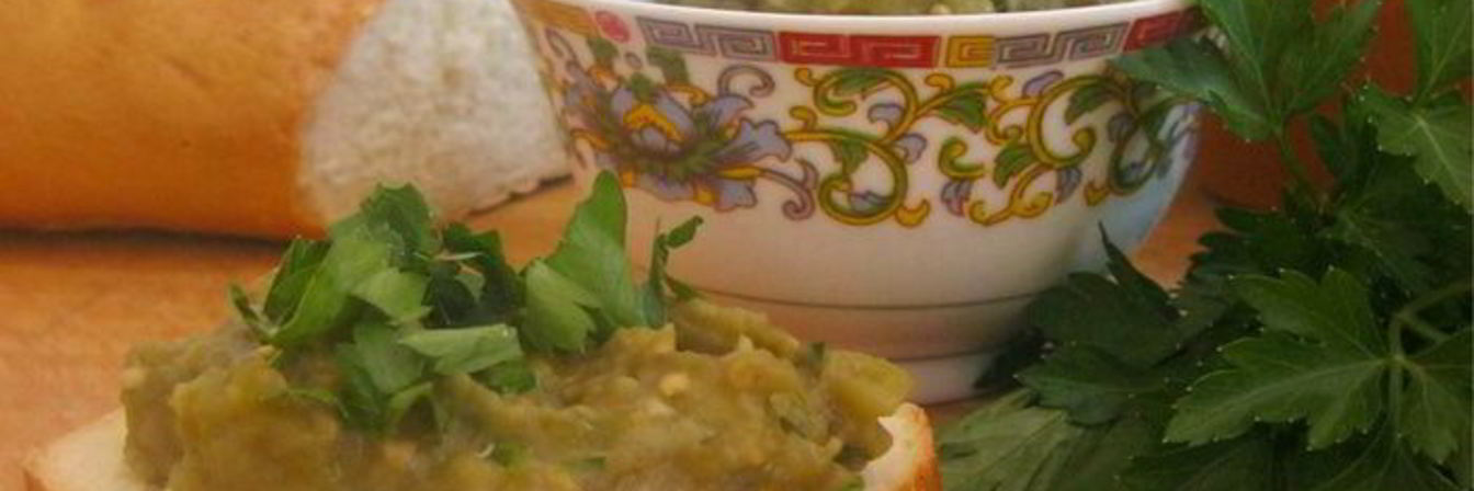 Дип из запеченных баклажанов и перца