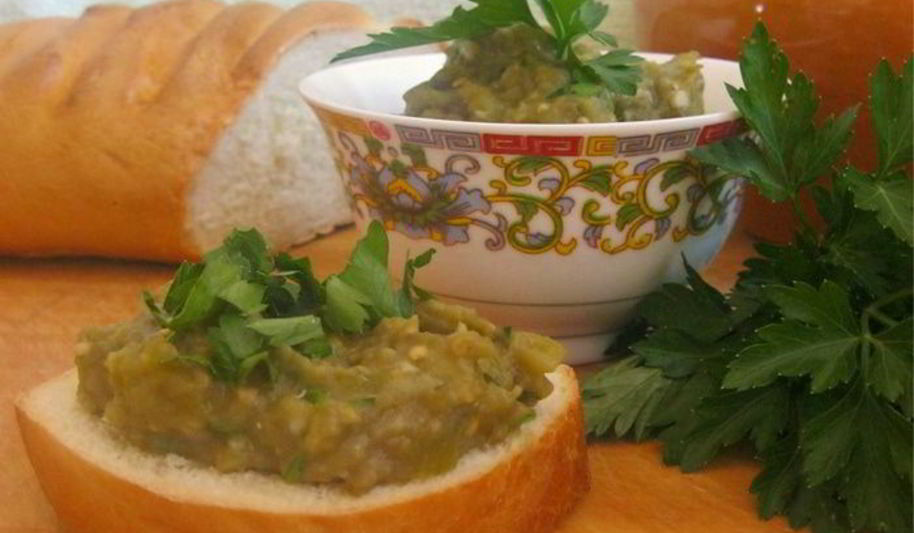 Рецепт дип из запеченных баклажанов и перца