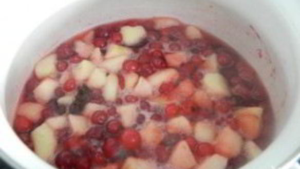 ШАГ 3. клюквенный соус с яблоком