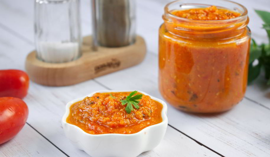 Рецепт зимний соус из запеченных помидоров