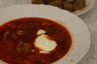 Борщ красный из баранины