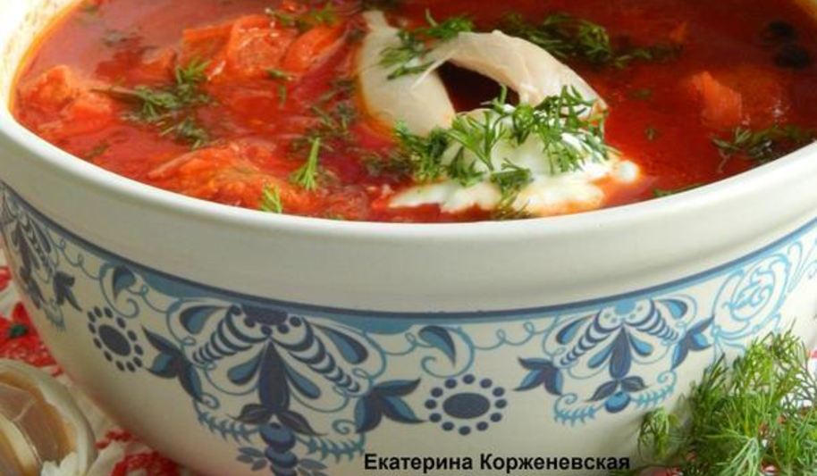 Рецепт борщ полтавский с галушками