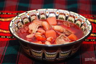 Борщ с фасолью без мяса