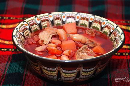 Борщ с фасолью без мяса