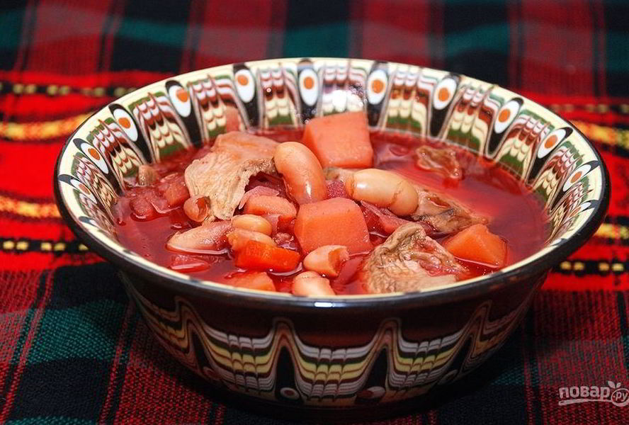 Борщ с фасолью без мяса