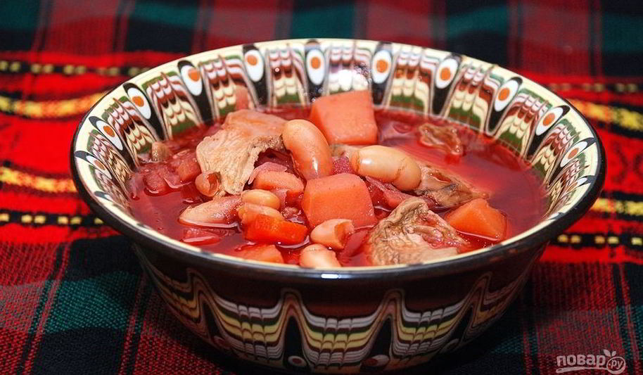 Рецепт борщ с фасолью без мяса