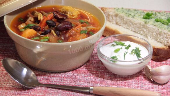 ШАГ 19. борщ с фасолью и курицей