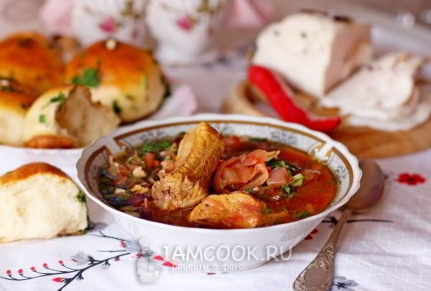 Борщ с кислой капустой в мультиварке