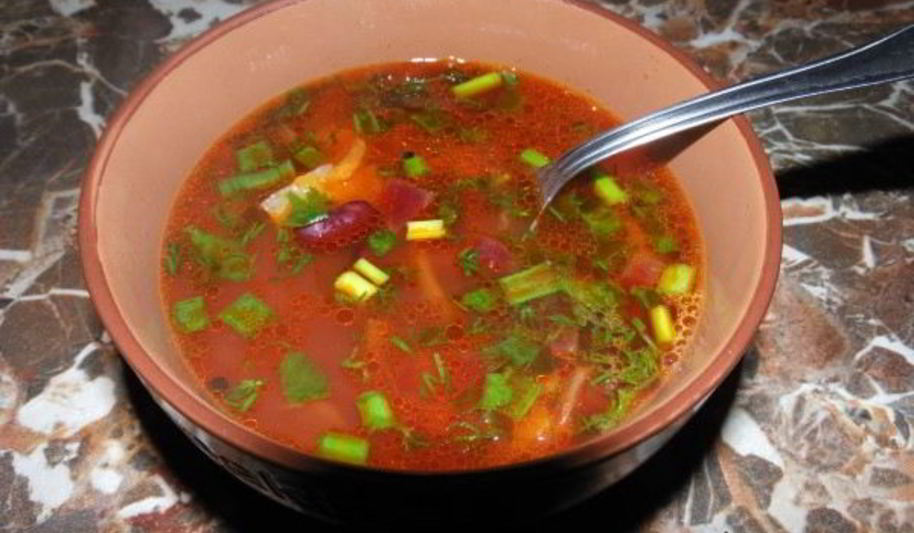 Рецепт борщ с консервированной фасолью