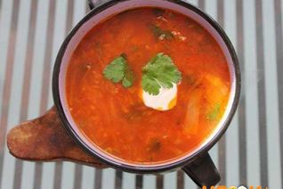 Борщ с курицей в мультиварке