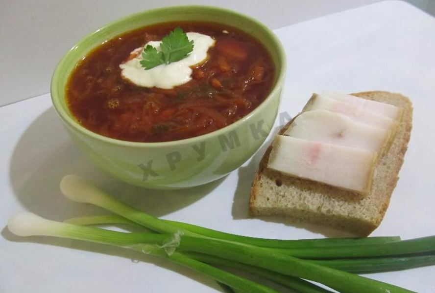 Борщ с квашеной капустой и свеклой