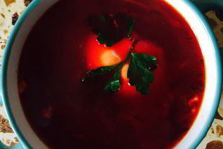 Борщ с вяленой свининой