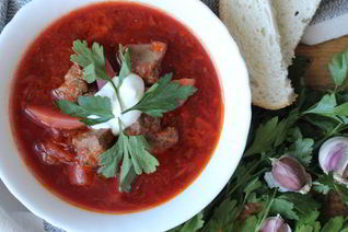 Борщ со свининой и говядиной