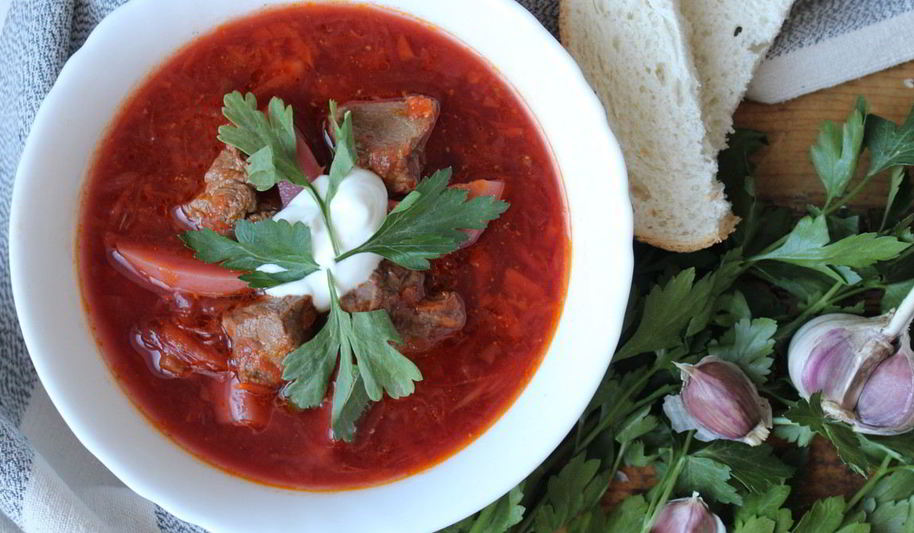 Рецепт борщ со свининой и говядиной