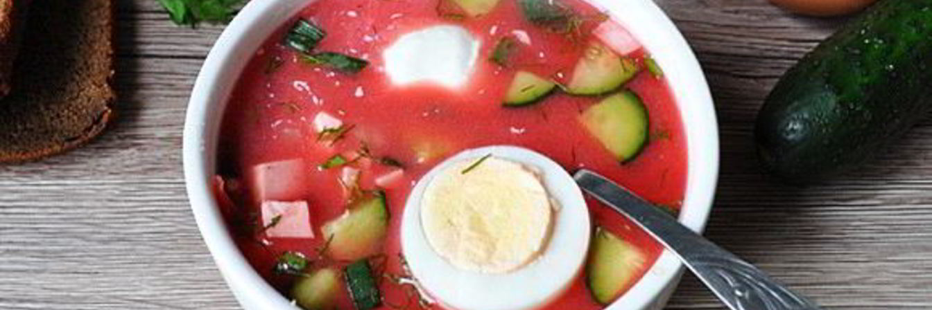 Холодный борщ с маринованной свеклой