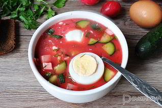 Холодный борщ с маринованной свеклой