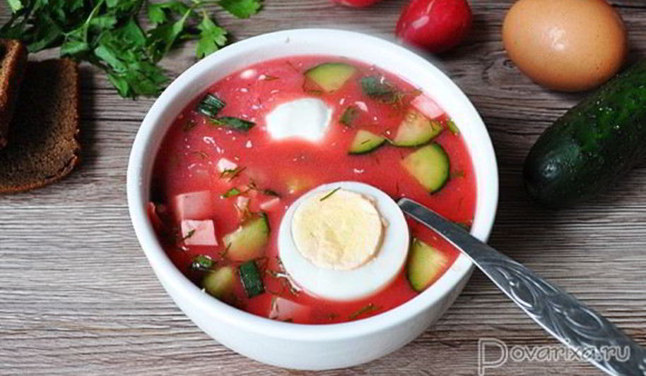 Рецепт холодный борщ с маринованной свеклой