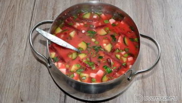 ШАГ 4. холодный борщ с маринованной свеклой