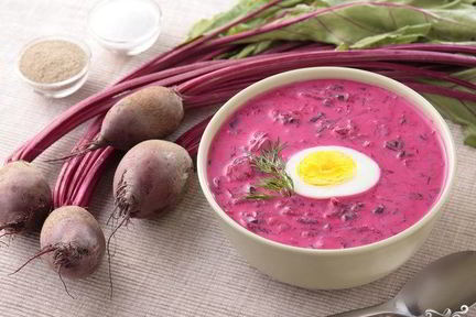 Холодный борщ со свеклой