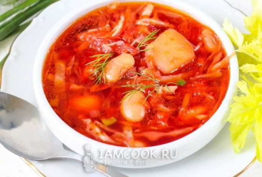 Классический постный борщ