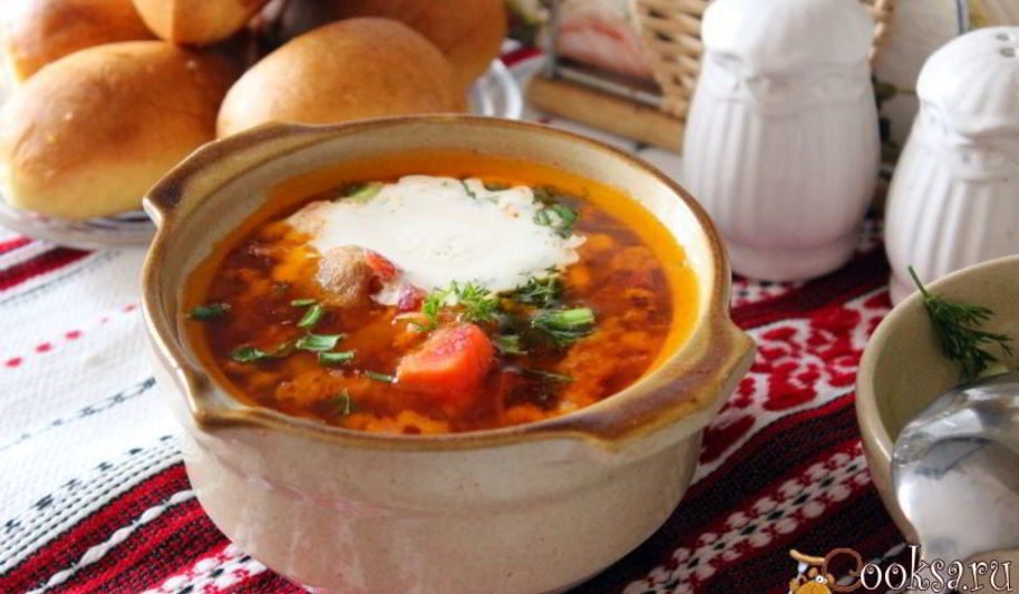 Рецепт красный борщ с молотым салом