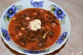 Постный борщ со щавелем