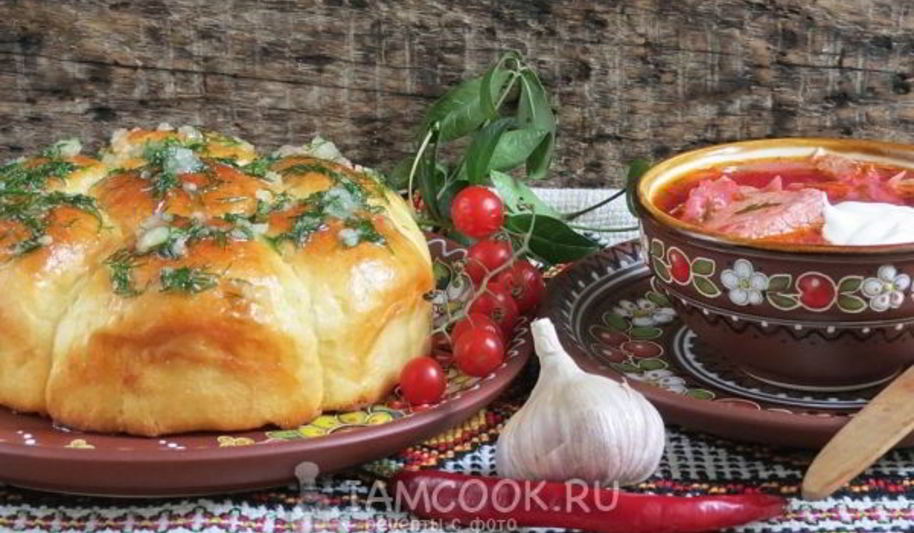 Рецепт украинский борщ с пампушками