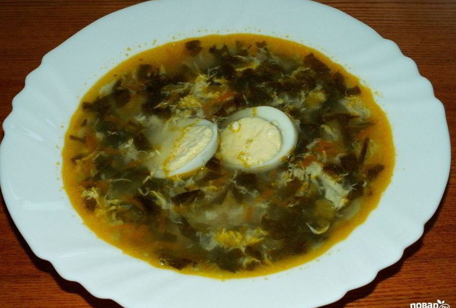 Вкусный зеленый борщ со щавелем