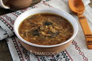 Грибной суп из сушеных грибов с перловкой