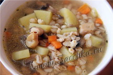 Грибной суп с перловкой