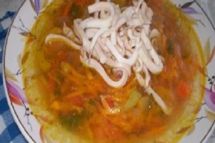 Итальянский суп с кальмарами